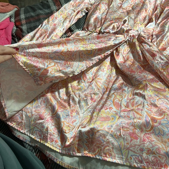 Peach Love California Pink and Orange Paisley Dress - Picture 3 of 5